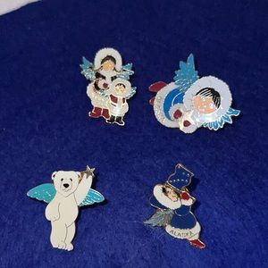 4 Alaska Angel Enamel Lapel Scatter Pins By Ace